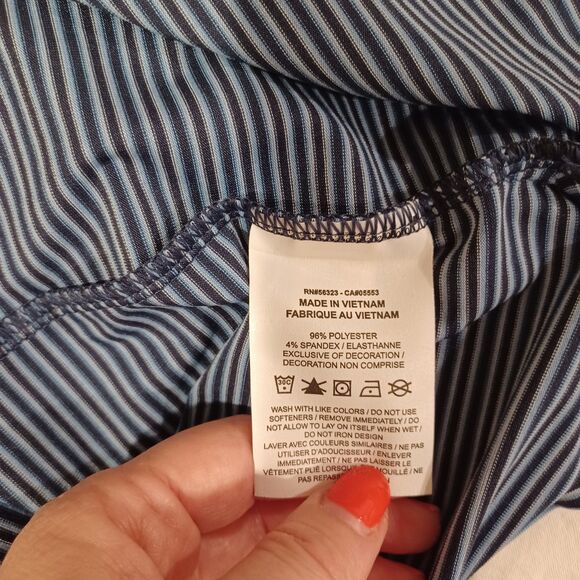 NEW NIKE MENS TOUR DRI-FIT GOLF POLO SHIRT BLUE STRIPE FZ7479 MENS XS - Picture 8 of 9